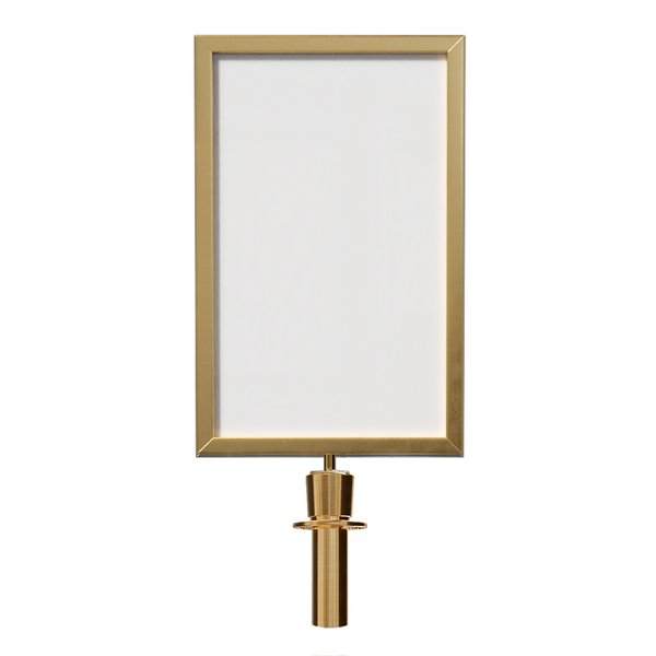 Montour Line Post&Rope Stanchion SignFrame 14x22H Satin Brass PLEASE ENTERHERE HDSF-1422-H-SB-PR-PLSENTER